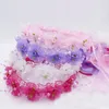 Party Favor 1pcs filles Première communion Veil rose violet blanc fleur de fleur en dentelle en dentelle de perle couronne voiles d'anniversaire faveurs