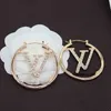Klassiek 18K GOUD GOLDE Designer oorbuien oorbellen merkontwerpers Geometrie Letters Crystal Hoop Earring Wedding Jewerlry voor vrouwen
