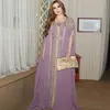 Eleganckie marokańskie kaftan formalne sukienki wieczorowe koralika z rękawem Przylądkiem 2022 ZŁOTA Haftowe koronkowe aplikacje arabskie muzułmańskie kobiety długie suknie balowe 222h