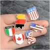 Pins Broschen Stifte Broschen Broschen Nationalflaggen Emaille Kanadisch Amerikanisch Deutsch Italienische Flagge Revers Pin Knopf Halsband Brosche Abzeichen Dhski