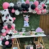 Balon inek teması 76pcs parti dekorasyon çelenk kemeri kiti 12 inçlik basılı zincir çiftlik doğum günü bebek banyosu öğesi