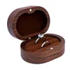 Jewelry Pouches Velvet-lined Ring Box Handmade Wooden Rustic With Lid Velvet Magnet Closure For Wedding Storage Proposal Her