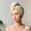 Towel Super Absorbent Hair Cute Cap Quick Dry Solid Color Bathroom Shower Women Wipe Head Towels Microfiber Household