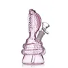 Thickened new handmade blown pink colored material cobra filter hookah glass bong