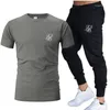 Męskie dresy letnia krótkie koszulka z krótkim rękawem garnitur dresowy w stylu vintage bawełniane koszulki joggingowe spodnie do męskiej odzieży ulicznej