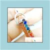 Charms Charms Natural Stone 7Chakra Pendants Quartz Rock Crystal Clear Chakras Gem Fit Druzy Necklace Making Assorted Drop Delivery Je Dhpei