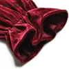 Abiti casual Moaayina Autumn Fashion Designer Wine Red Vintage Velvet Dress Women's Ruffles Collar Single Sfrigo