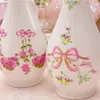 Vasos vaso decorativo de casa 2 retro arco rosa cerâmica pequeno desktop ornamentos