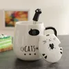 マグカップ400mlクリエイティブな子猫漫画カップルコーヒーユニークなセラミックティーカップ付きスプーンミルクカップ卸売