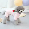 Vestuário para cães roupas de estimação de animais de estimação de pelúcia etono de quatro pernas e outono e frutas de inverno