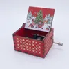 Decoratieve beeldjes Merry Christmas Theme Muziekbox Cansel houten hand crank Santa Claus jaar cadeau voor kinderen vriend