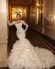 Crystal Wedding Glamorous Robes Sequins Robes nuptiales détachables Robffle Tier Train Made Made Bride Vestidos de Novia