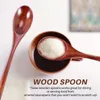 Scoops Coffee Spoon en bois 8 PCS Soupons en bois pour manger du mélange de cuisson à la cuisson à longue poignée Ustensi de cuisine de style japonais