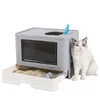 Autres fournitures de chats Litter Box Fly fermé et pliable Désodorisation de stockage de l'entrée supérieure Faisée de gouttes Ered Ered Faisiteur DHZDR DHZD