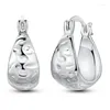 Hoop Earrings Fashionable 925 Sterling Silver Droplet Shaped Liquid Non Guizhou Women's Anniversary Jewelry Gift