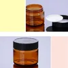 Amber Pet Plastic Cosmetic Jars Face Hand Lotion Cream flessen met zwarte schroefdop 60 ml 100 ml 120 ml EJPOQ LWQCQ