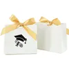 Enveloppe cadeau 10pcs 2024 Boîte de graduation Snack Snack Cookie Bookie Chocolate Packaging Boîtes avec ruban d'arc Graduated Party Supplies