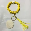 Ball Keychain Bracelet Sports Tassel Beaded Keychains Pendant Creative Football Basketball Baseball Wooden Bead Bracelets s s