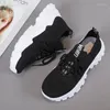 Casual Shoes Women's Sneakers Mesh Breathable Soft Sole Height Increasing Light Weight Sports Solid Color 2024 Summer