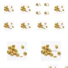 Aleación de aleación 100pcs/lote de oro chapado en la cabeza de buda chapas de abalorios para joyas que realiza la entrega de gota de 10x8 mm dhdch dhuim