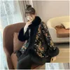 Ethnic Clothing Female Coat Winter Faux Fur Chinese Style Harajuku Mid-Length Tang Suit Cloak Women Jacket Warm Elegant Vintage 2023 Dhvus