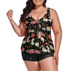 Menas de banho feminina cavalos coloridos tankini maiô de cartoon haval padrony praia de duas peças maiô moderno maiô de praia plus size 6xl