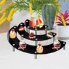Decorative Plates Stand Display Cake Holder Cupcake Dessert Riser Acrylic Shelf Pastry Semicircle Wedding Tumbler Tray Showcase Figure