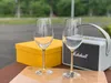 Designer Diamond Crystal Goblet Champagne Glass Rött vinglas Glas Glas present Box Två Pack Ett par koppar