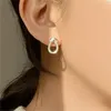 Shanice S925 Sterling Silver Stud earrings for Women Rock Smooth Small Metal Knot Twist FlowerEarrings Punk Party Jewelry 240506