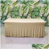 Table Cloth Stretch Rec Tablecloth Spandex Skirts Long Tables Washable Wrinkle Resistant Ers 6Ft 4Ft 8Ft Fitted Drop Delivery Home G Dhzvj