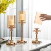 Candle Holders Metal Holder Glass Vase Dining Table Decoration Modern Home Wedding Candlestick