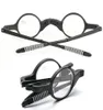 サングラスポータブル男性用の小さな折りたたみ式眼鏡レトロラウンドフレーム長老眼眼鏡とケースTR90 ULTRA LIGHT2950329