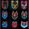 Kimetsu Wire Slayer Demon El Glowing No Yaiba شخصيات Cosplay Assume Accessories اليابانية Anime Fox Halloween LED Mask ZT0728