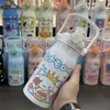 1000 ml kuromi termos vattenflaska anime kawaii min melodi student bärbar wacuum kolv isolerad vatten kopp barn gåva