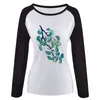 Frauenpolos O Ginkgo (in grün) Langarm T-Shirt Tops Customized T-Shirts Grafikkleid für Frauen Plus Size