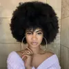Perruque bouclée moelleuse afro perceuse pour femmes noires REMY REMY BRÉSILIEN HUMAIS