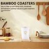 Bord Mattor 10 Pack Bambu Coasters Coffee Cups Teacup Saucers Square Tea Cup Mat For Kungfu Placemats