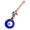 Dekorative Figuren Lucky Eye Glass Blau türkisch böser Anhänger Makrame Wand hängende handgefertigte Dekor Boho Home Dekoration Geschenk