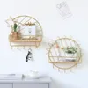 Hooks Gold Iron And Wooden Storage Basket With Hook Nordic Key Holder Wall Hanging Hanger Home Decoration Accessories For Living Room