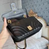 Mode marmont tas Love Heart V Wave Patroon Satchel Schoudertas Ketting Handtassen Crossbody Purse Lady Leer Classic Style Tote Bags