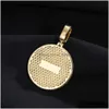 Colliers pendants bijoux à mémoire personnalisée Luxury 32 mm 10k Real Yellow Gold Setting Natural Diamond Iced Out Picture Collier Po Dr Dhuiy