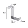 Hooks 2Pcs Z-Shaped Bathroom Cabinet Door Hook Stainless Steel Rear Hanger Coat Hat Clothes Bag Rack Wardrobe Wall Organizer