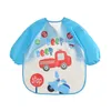 Cute Cartoon Animals Baby Bibs Waterproof Colorful Children Bib Full Sleeve Bibs Children Apron Long Sleeve Feeding Bibs 240514