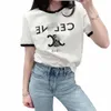 Novo Ce Arc Letter Printing Designer T-shirts feminino Camisetas casuais Camiseta Cot de mangas curtas 08hm#