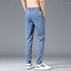 Herenbroek Lente zomer rechte cilinder Casual ventilatie Slim dunne broek mannelijke mode Stretch Sky Blue Khaki 28-38