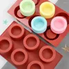Bakningsformar 6 Kaviteter Silikonkakor Rundformad Muffin Cupcake Mögel Hem Kök Köksmaterial Dekoreringsverktyg