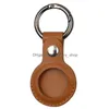 Party Favor Colorf Leather Keychain Anti-Lost Airtag Protector Bag All-Inclusive Locator individueel verpakt kleine geschenkdruppel deliv DHL54