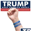 Party Favor Trump 2024 Sile Bracelet Black Blue Red Wristband Save America Again Drop Delivery Home Garden Festive Supplies Event Otnh1