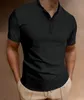 2024 Summer -Selling Mens Solido Colore Henley Shirt Crew Bottoni da uomo Slip Slip Fresco Mano traspirato Top 240514