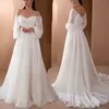 2021 vestidos de noite modestos fora do ombro branco longos vestidos de festa formal, lantejoulas de laca de renda com laca de lacas vestidos de baile de renda 246l